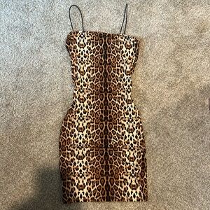 Cheetah print body con dress